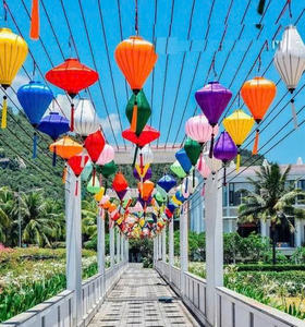 โคมไฟผ้าไหมเวียดนามหรูหราพร้อมไฟอ่อนช่วยเพิ่มพื้นที่หรูหราและอบอุ่น - Product Image 5