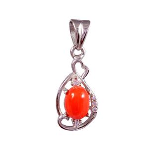 925 Sterling Natuurlijke Rode Koraal Ketting Voor Vrouwen Vintage Art Deco Cocktail Hanger Boho Beloven Hanger Cadeau Voor Mama - Product Image 1