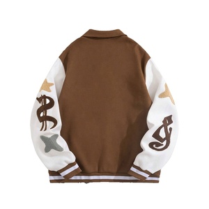 Chaqueta Varsity Personalizada Bordada para Hombre, Chaqueta de Lana Tejida con Letras Bordadas, Chaqueta de Invierno con Botones y Parches en las Mangas - Product Image 2