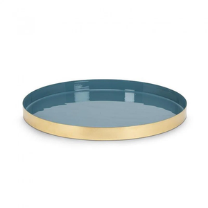 Ensemble de deux plateaux à pizza en aluminium noir avec émail métallique pour servir les aliments pendant le ramadan et les mariages - Product Image 2