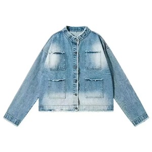 Street Wear Blue <b>Men</b> Down Denim <b>Jacket</b> Button Detailed Straight Hem and Long Sleeve Denim <b>Trucker</b> <b>Jacket</b> <b>Mens</b> <b>Jackets</b> - Product Image 5