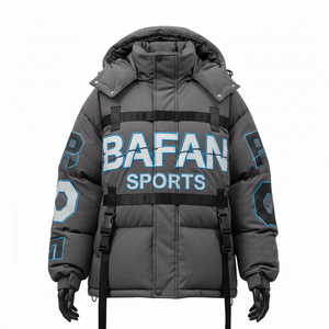 Women Puffer Jacket Winter Wear GSM Polyester <b>Fabric</b> Soft Touch <b>Grey</b> Panels Custom Logo Print Puffer Jacket for women - Product Image 1