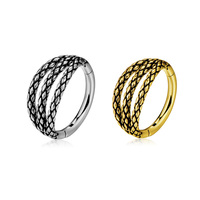 Prix de gros 316F en acier inoxydable écailles or PVD charnière Segment anneau en gros cerceau Septum Piercing bijoux pour femmes hommes