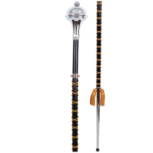 ที่มีคุณภาพสูงกลองที่สำคัญคทาติดดุมโครเมี่ยมนูนหัวกลองใหญ่สลักลายนูนลูกกลมโครเมี่ยมและมงกุฎ - Product Image 2