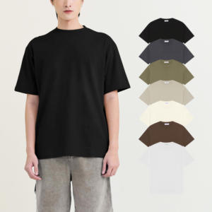 เสื้อยืดโอเวอร์ไซส์ผ้าคอตตอน100% กางเกงขาสั้นรุ่นเฮฟวีเวตแขนป้องกันการยืด240จีเอ็มเอส - Product Image 1