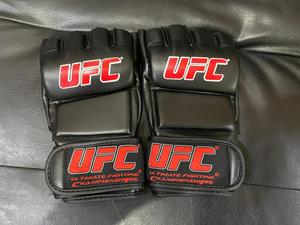 Guantes de Combate Profesionales de Alta Calidad para Competencia de UFC MMA, de Cuero, Medios Dedos, Palma Abierta, para Kickboxing, Negros y Azules - Product Image 4
