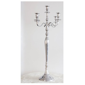 Candelabro de Aluminio de 5 Brazos, Candelabro de Pie Chapado en Oro para Decoración de Mesa de Boda y Hogar, Centros de Mesa - Product Image 3