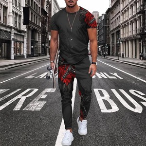 T-shirt homme pantalon long survêtement styles ethniques impression 3D t-shirts ensembles de pantalons 2 pièces streetwear surdimensionnés vêtements de sport - Product Image 4
