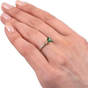 Bague pour femme pierre précieuse émeraude naturelle mai pierre de naissance fiançailles de noël bijoux faits à la main minimaux bague en argent sterling 925 - Product Image 3