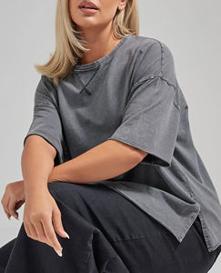 Alta calidad 100% algodón 220 GSM ligero de gran tamaño mujeres camiseta personalizada pantalla impresa Logo Hip Hop mujeres camisetas - Product Image 4