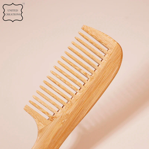 หวีไม้ไผ่แปรงหวีผมแบบกว้างเป็นมิตรกับสิ่งแวดล้อมแปรงหวีผมแบบไม่พันกัน - Product Image 2