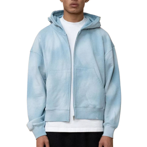 OEM ODM Vêtements pour hommes Impression par transfert de chaleur Style fermeture éclair Vêtements de mode Manches longues Sweats à capuche 100% coton pour hommes - Product Image 1