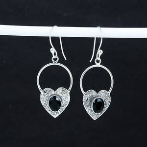 ชุดตัวเรือนสีเงิน925ที่สง่างามต่างหูห้อยอัญมณีต่างหูรักหลายสีสำหรับผู้หญิงของขวัญครบรอบทางศาสนา - Product Image 3