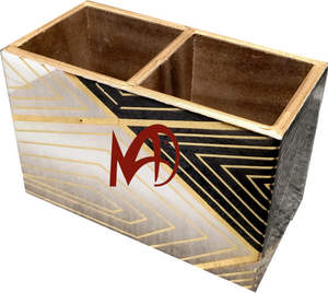 Cubiertos de conteo de esmalte de estilo clásico de dos secciones, cubiertos de madera con acabado brillante de impresión Digital para mesa de cocina, uso en el hogar - Product Image 3