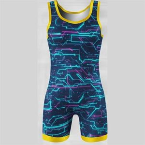 Combinaisons de lutte pour hommes de haute qualité, fabrication sur mesure, vente en gros, polyester + élasthanne, respirantes - Product Image 5