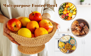 VGREENART Luxury Boho Style Bamboo Rattan Coasters Set Handmade Eco-Friendly 6-Piece Home <b>Storage</b> Organization - Product Image 4