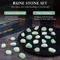 Fournisseur direct d'un ensemble de runes en amazonite polie, formes roulées, efficaces pour la communication et la vérité, artisanat en cristal métaphysique