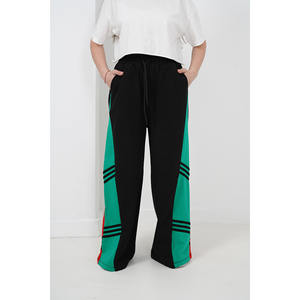 Girls' Double-Layered Flared Striped Jogger Pants with Long <b>Fabric</b> - Product Image 4