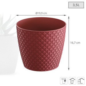 ORIENT 3.5L. Vaso da fiori, dimensioni (mm) 189x189x167, colore rosa - Product Image 3