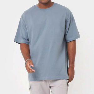 Camiseta personalizada para hombre, serigrafía, tela de rizo de gran tamaño, teñido liso, cuello redondo, patrón sólido, camisetas de gran tamaño para hombre - Product Image 3