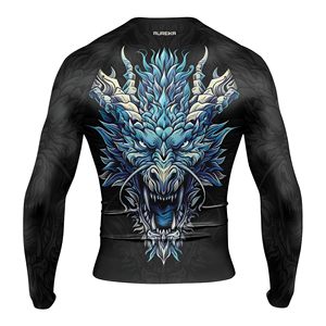 Rashguard d'entraînement MMA à séchage rapide, extensible, compression, logo personnalisé, arts martiaux, BJJ, grappling, haut - Product Image 4
