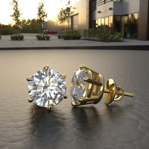 Avarta Jewellery 2 Carat Lab Grown <b>Diamond</b> Solitaire Studs 14k and 18k Gold Elegant and Luxurious <b>Diamond</b> <b>Earrings</b> - Product Image 5