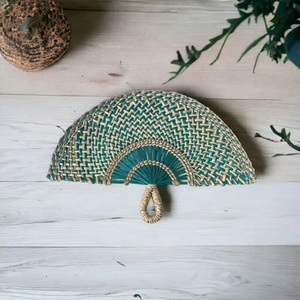 Ensemble de ventilateurs muraux décoratifs en bambou et rotin tissés à la main du Vietnam, décoration bohème naturelle pour la maison, vente en gros, export - Product Image 5