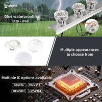Lumière à pixels cabochon RGB SMD5050 UCS2904 personnalisable de 60 mm, DC24V, pour aires de jeux intérieures commerciales, parcs d'attractions, commandes en gros