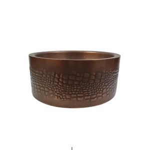 Wholesale Hammered Copper Wash <b>Basin</b> <b>Round</b> Metal Bathroom Vessel Sink Bulk Order Supplier & Manufacturer. - Product Image 4