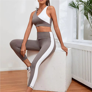 Conjunto Deportivo de 2 Piezas para Mujer, Sujetador Deportivo y Leggings, Alta Elasticidad, Transpirable, para Fitness, Yoga, Gimnasio, Entrenamiento, Ropa Deportiva Profesional - Product Image 3