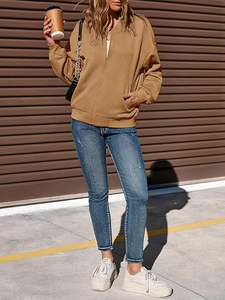 <b>Womens</b> <b>Lightweight</b> Bomber Jacket Zip Up Casual Outerwear <b>Coat</b> with Pockets <b>for</b> Spring Fall - Product Image 5