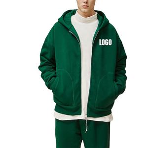 เสื้อฮู้ดแบบซิปเต็มตัวใส่ได้ทั้งชายและหญิงผ้าคอตตอนผ้าฟลีซเป็นมิตรกับสิ่งแวดล้อมเสื้อผ้าแนวสตรีทแวร์ผ้า100% ปักลาย - Product Image 1