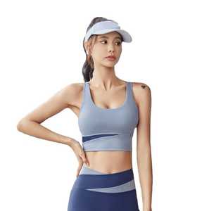 Soutien-gorge de sport pour femme avec soutien moyen Dos croisé Rembourré Conception à bretelles Bonnets amovibles Soutien-gorge de yoga respirant - Product Image 6