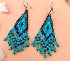 ต่างหูปักลายขายดี งานฝีมือ ต่างหูประดับลูกปัดหลากหลายแบบ สำหรับผู้หญิง เครื่องประดับงานเทศกาล ราคาดีที่สุด ต่างหูประดับลูกปัด - Product Image 3