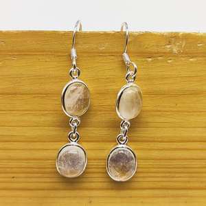 Pendiente colgante de piedra lunar de Plata de Ley 925, pendiente de plata Vintage hecho a mano, regalo de aniversario, regalo para ella - Product Image 1