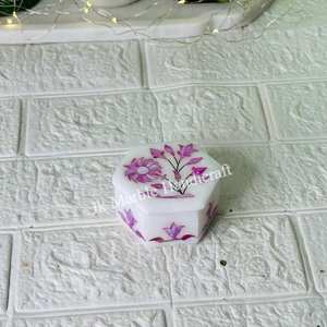 กล่องเก็บเครื่องประดับแบบฝังหินอ่อนลายดอกไม้หลายชั้นออกแบบได้ตามต้องการโซลูชันการจัดเก็บในบ้านของขวัญสำหรับเด็กผู้หญิง - Product Image 1