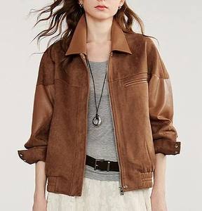 Veste en cuir PU élégante de haute qualité, fermeture éclair personnalisée, vente en gros, veste pour femme, OEM, vêtements décontractés, veste pour femme - Product Image 5