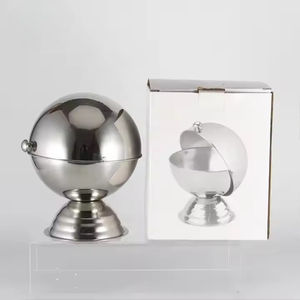 Eco-Friendly Stylish Metal Raised Bowl with Cone Shape Stand Brushed Stainless Finish for Parties - Product Image 5