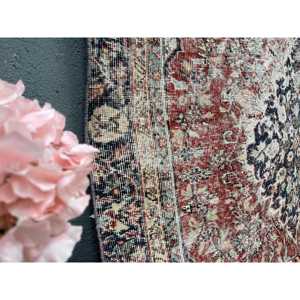 Alfombra Turca Vintage de 5.3x8.9 pies (163x270 cm), Alfombra Roja con Puntos Azules - Product Image 4