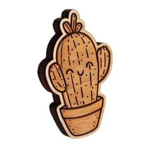 Pin de solapa de madera de diseño personalizado natural promocional - Product Image 1