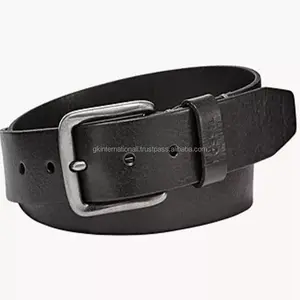 Made from supple leather luxury gunmetal hardware black leather casual belt for men in all custom sizes at cheap price