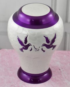 Modern White Color Metal Cremation Urn Beautiful <b>Keepsake</b> <b>for</b> Adult Human <b>Ashes</b> Opt <b>for</b> Style and Elegance - Product Image 1