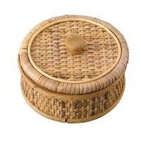 Boîte à bijoux en osier faite à la main de forme précise, très vendue, paniers de rangement rustiques naturels, design en rotin tressé, rotin flexible