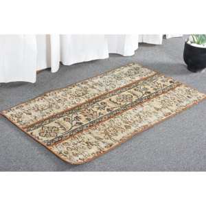 Alfombra tradicional de lana Beige de 1,8x3 pies, diseño de retales turcos, látex para el hogar, para entrada, mesita de noche, pasillo rectangular - Product Image 4