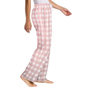 Pantalon de pyjama en flanelle rose clair pour femmes-Bas de vêtements de nuit chauds avec taille élastique, idéal pour se prélasser confortablement au coucher - Product Image 4