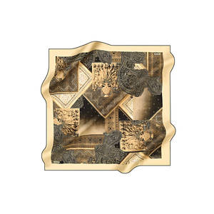 Écharpe longue en soie beige avec motif à pois personnalisé - Product Image 1
