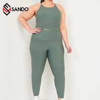 Ensemble de yoga et de sport pour femmes grandes tailles, personnalisé, en tissu intelligent écologique, séchage rapide, soutien-gorge et short de fitness