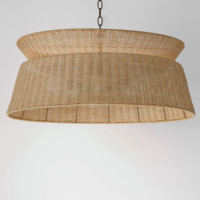 Rotin fait à la main Bronze foncé suspendu plafonnier luminaire décor à la maison abat-jour suspension pour chevet salon Restaurant