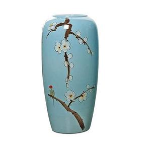 Vases à fleurs en marbre décoratifs ornements décoratifs peints à la main chinois modernes avec arrangements floraux pièce maîtresse de table - Product Image 6