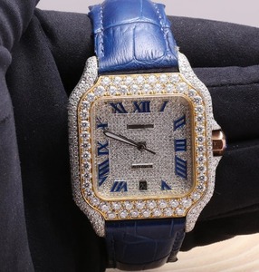 Luxury Miyota Automatic Mechanical Blue Rubber Strap Sports <b>Watch</b> VVS Moissanite Diamonds Stainless Steel Case Analog <b>Smart</b> - Product Image 5